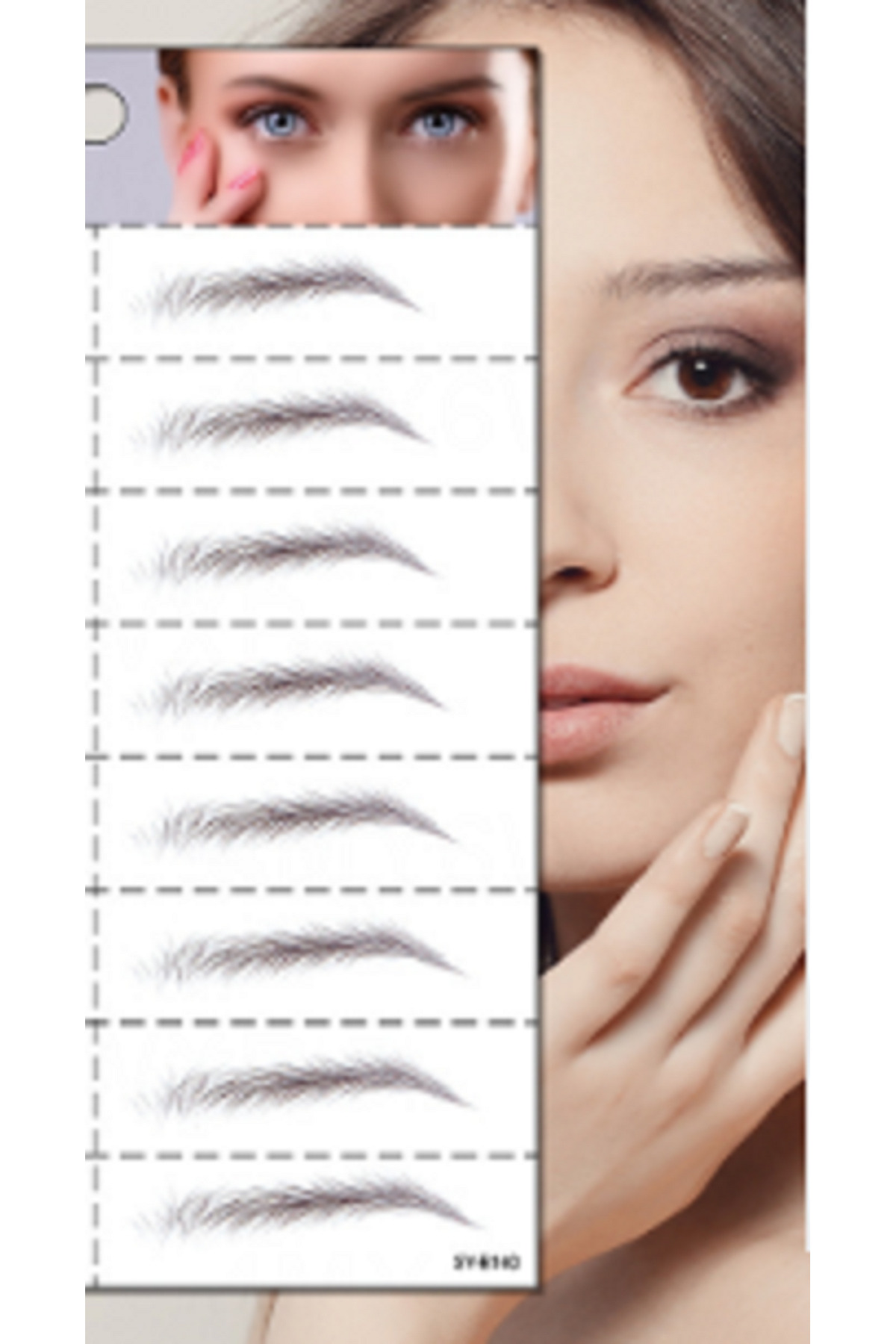 MOR SALKIM HOME Kaş sticer Kaşı az olanlar için kaş bandı 8 adet