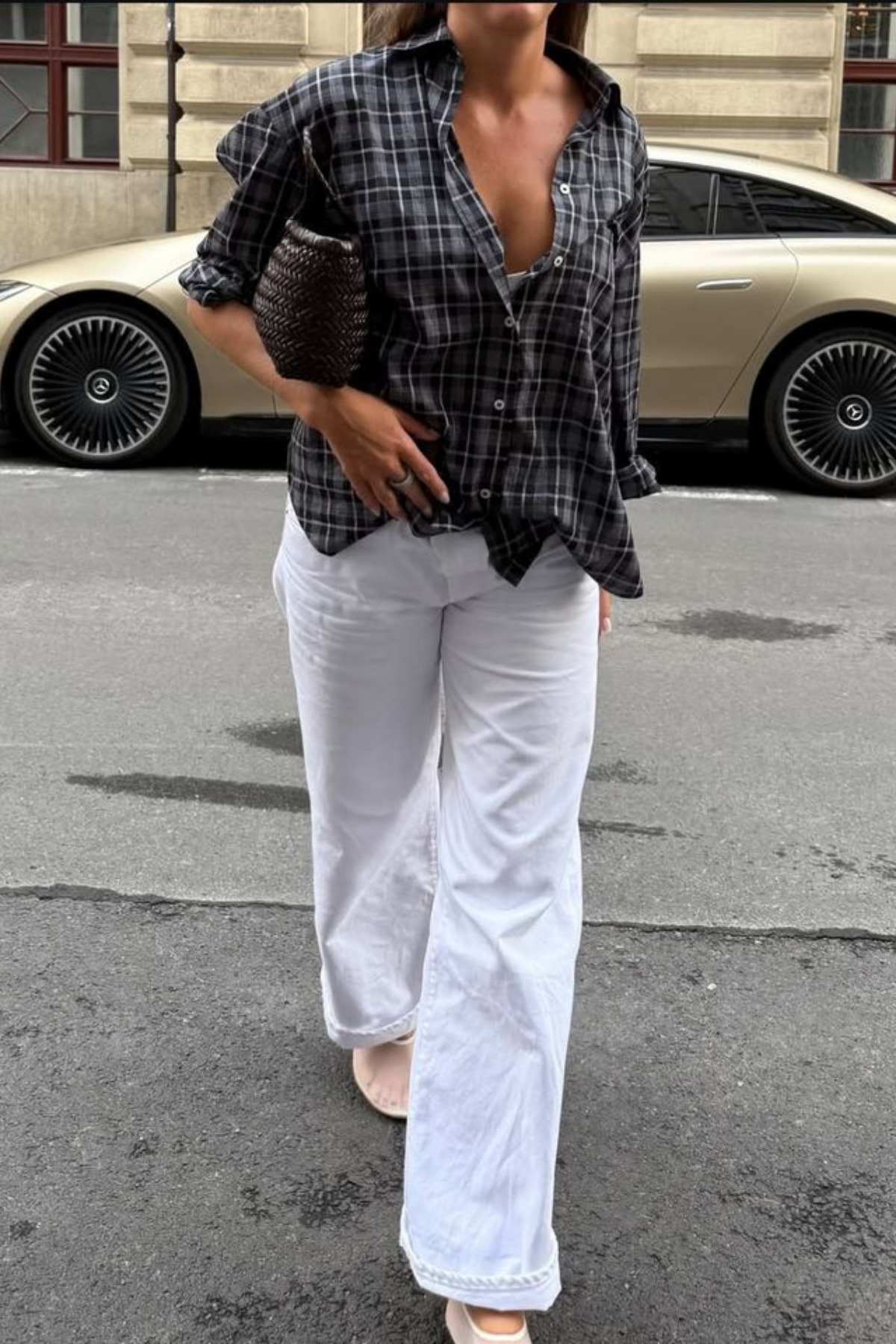 Hola Lady  Siyah Ekose Over Fit Gömlek HL7229 - Görsel 4