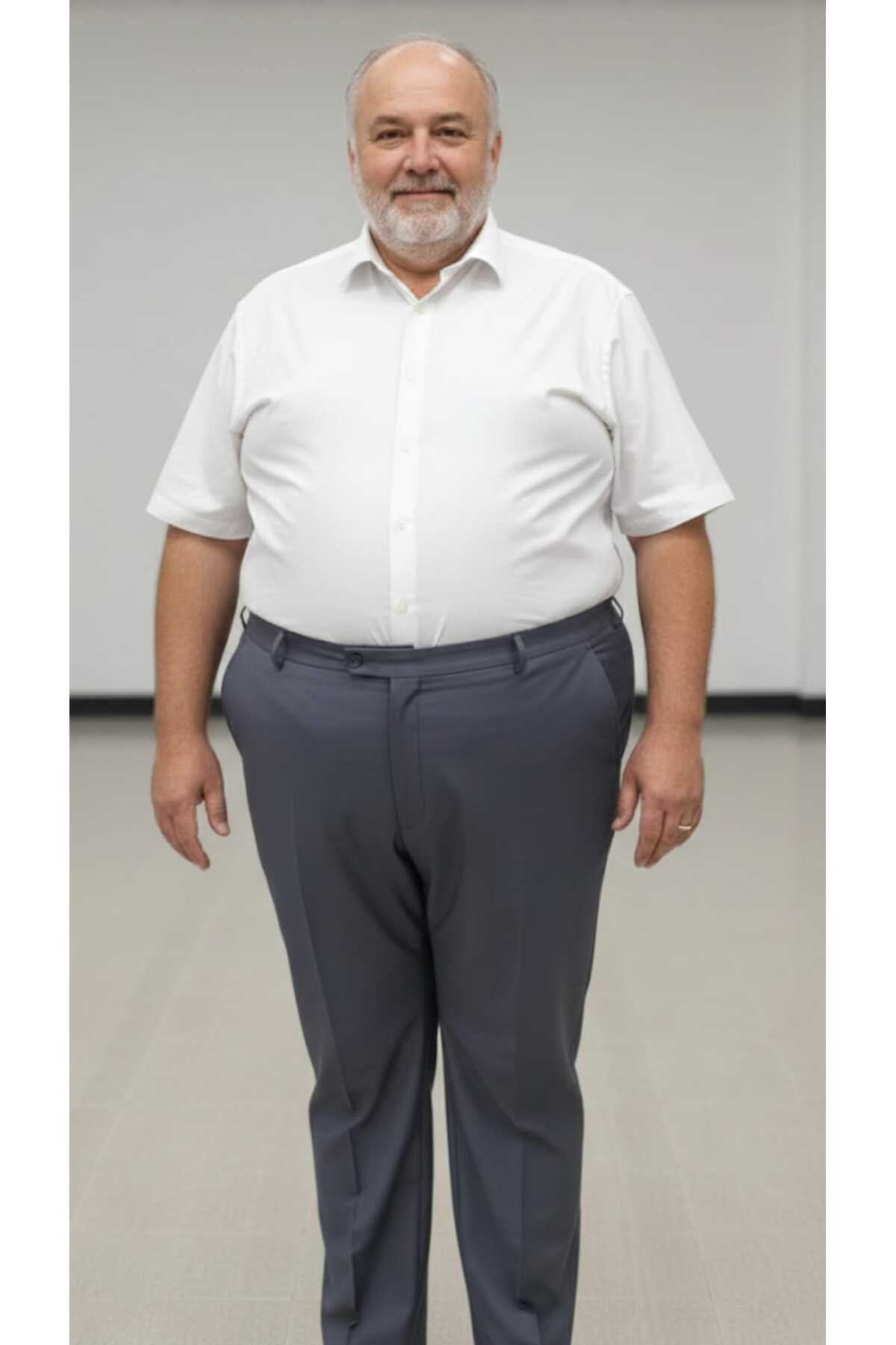 güncüoğlu BATTAL BEDEN POLİVİSKON KUMAŞ BORU PAÇALI ERKEK KLASİK KUMAŞ PANTOLON