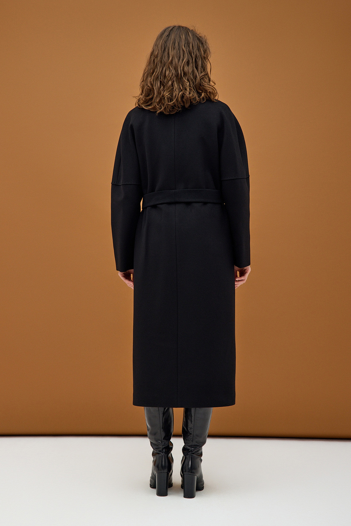 KENT Siyah Modern Oversize Geniş Cepli Palto görsel 6