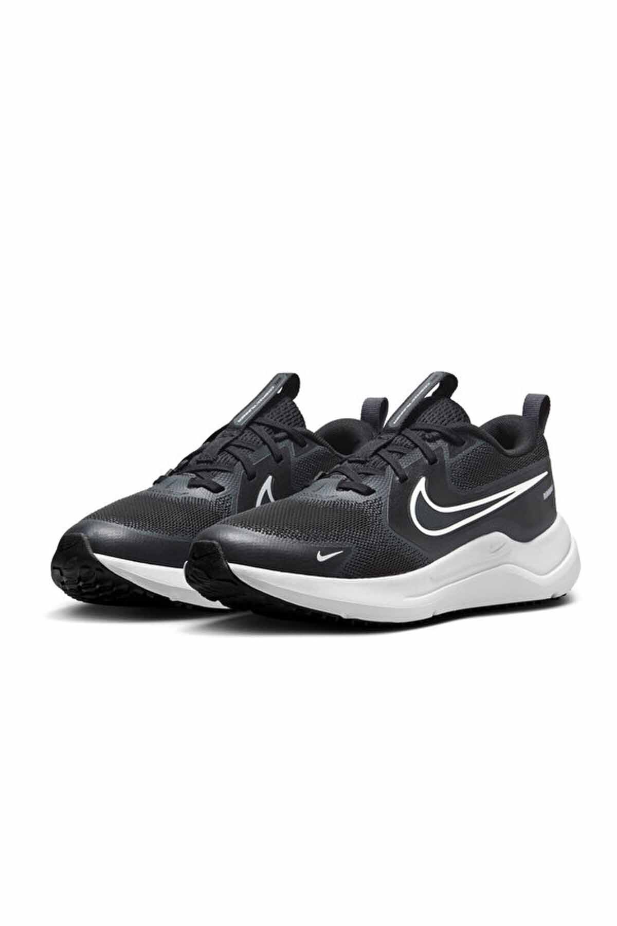 Nike Kadın Siyah Düz Dokuma Tekstil Günlük Bağcıklı Kauçuk Tabanlı Spor Ayakkabı görsel 5