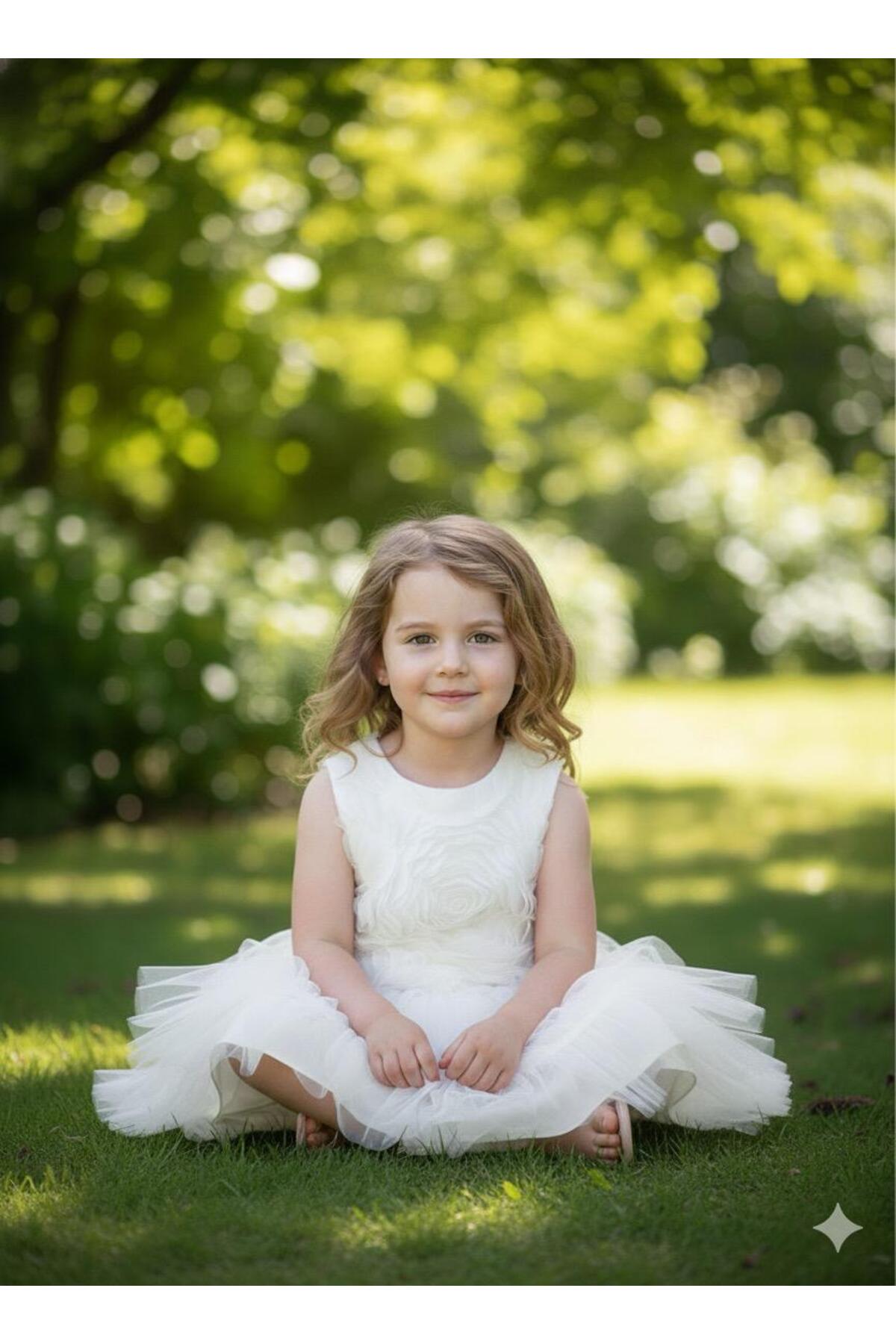 BİLGEN Style Kız Çocuk Elbise Gül Desenli Party Doğum Günü Özel Günler İçin fotoğrafı 5 (önizleme)