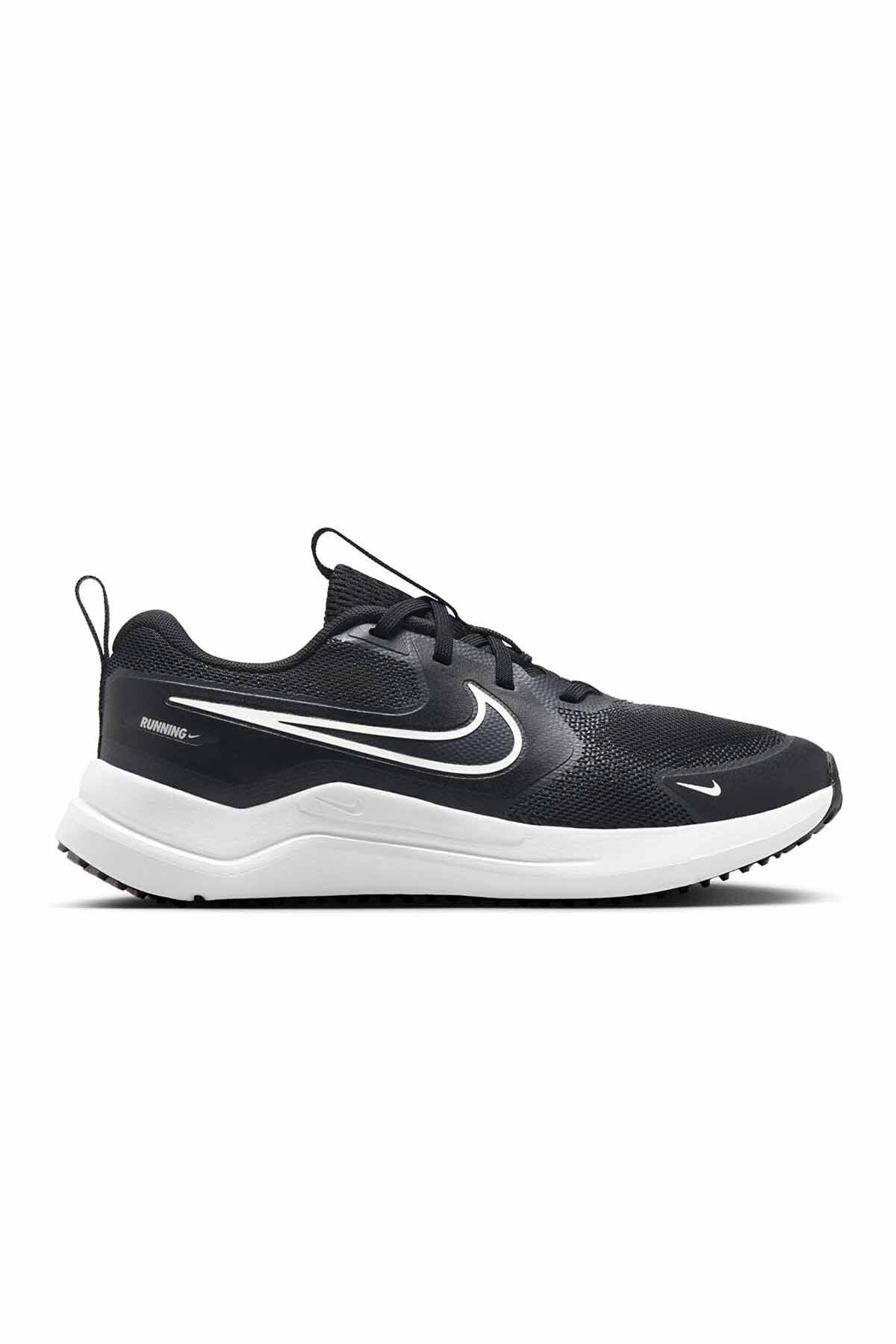Nike Kadın Siyah Düz Dokuma Tekstil Günlük Bağcıklı Kauçuk Tabanlı Spor Ayakkabı görsel 3