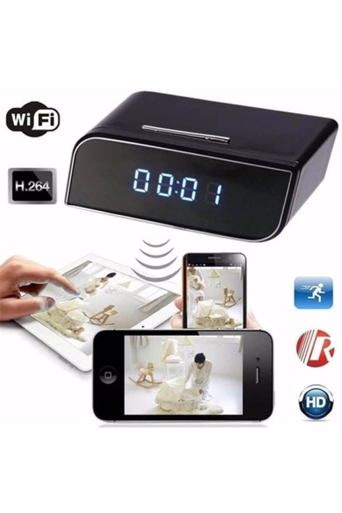 eco port 4k Wifi Gizli Kamera Bebek Bakıcı Kamera 1080p Masa Üstü Sesli Kayıt fotoğrafı 2 (önizleme)