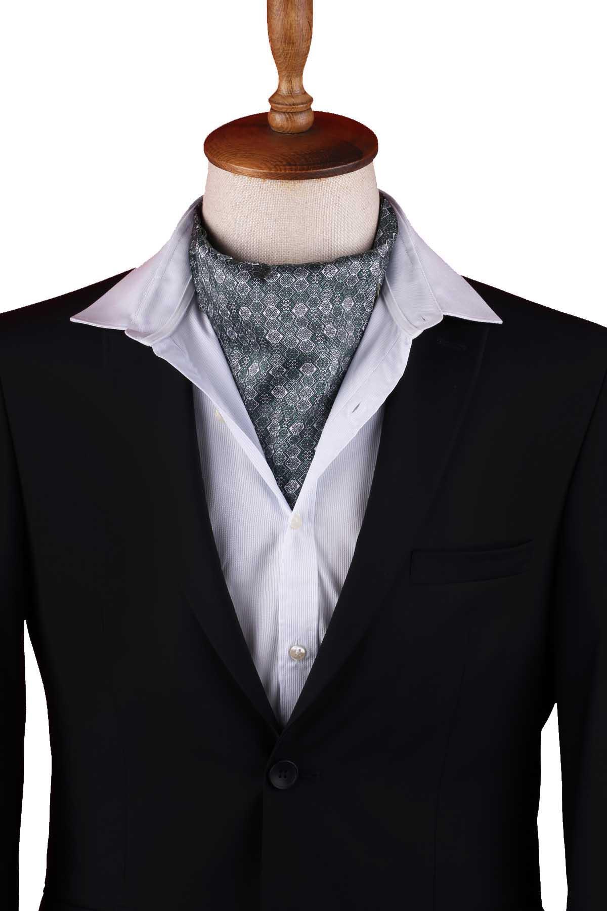  شال گردن مردانه طرح سبز Ascot K664