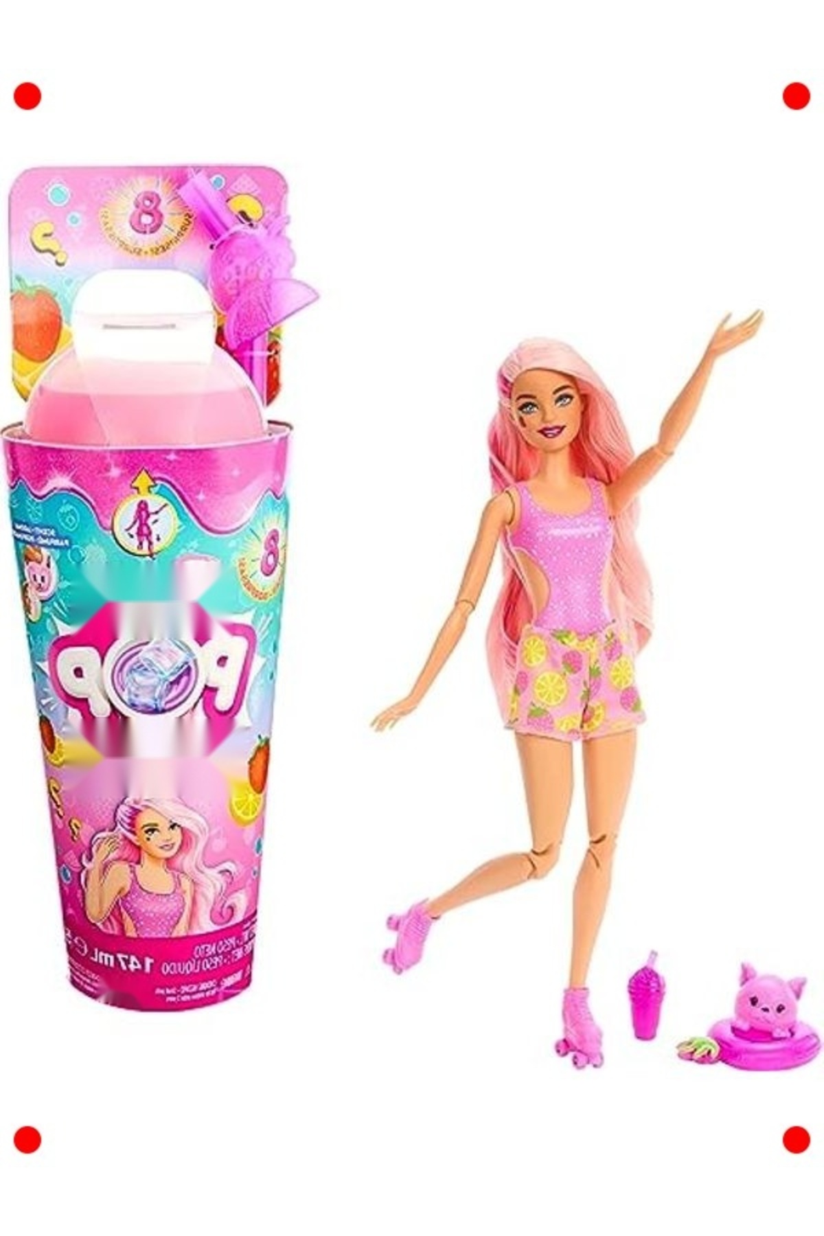 فیگور عروسک غافلگیرکننده با تم میوه - توت‌فرنگی لیموناد