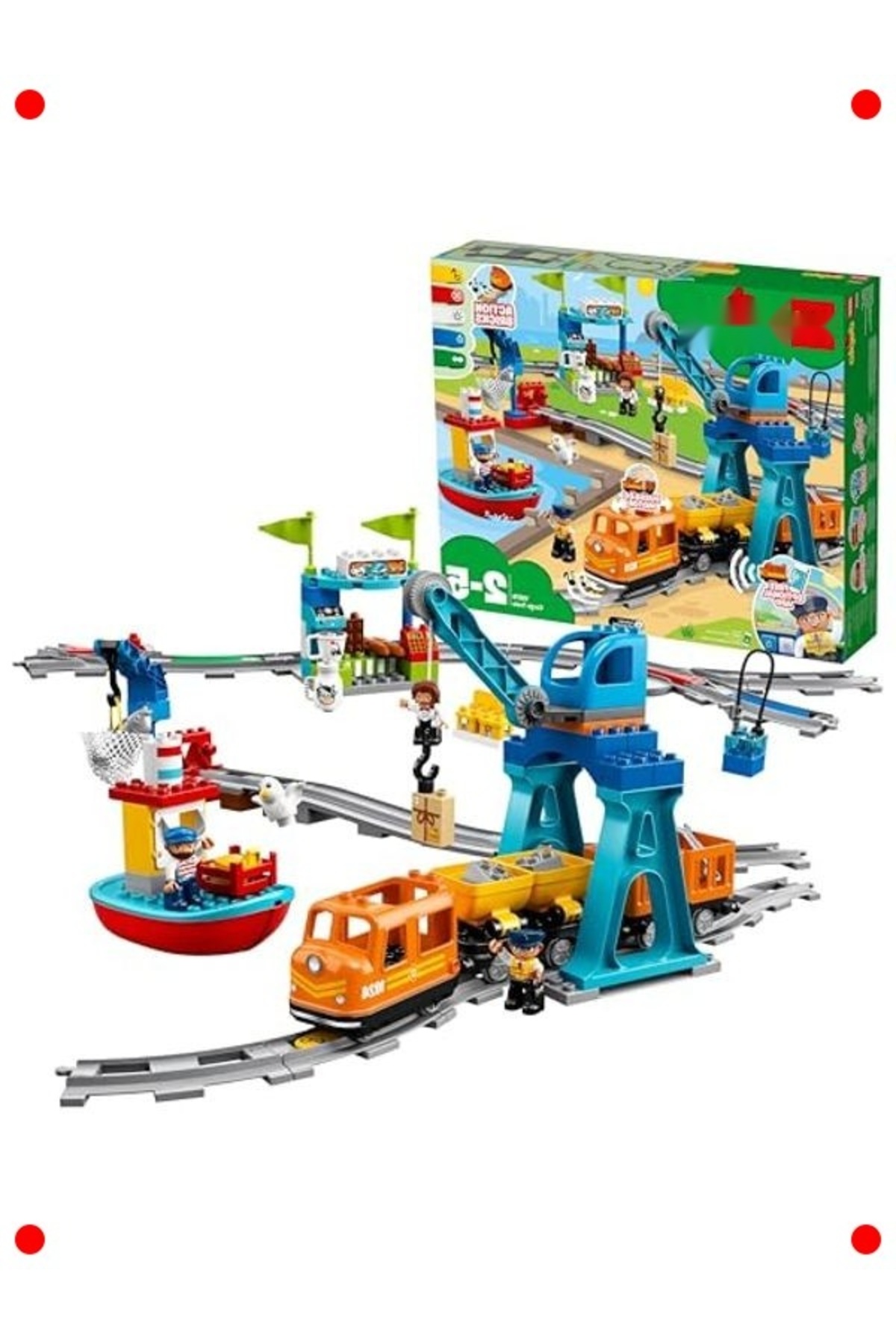 مجموعه ساختنی قطار باری آموزشی - برای کودکان ۲ سال به بالا