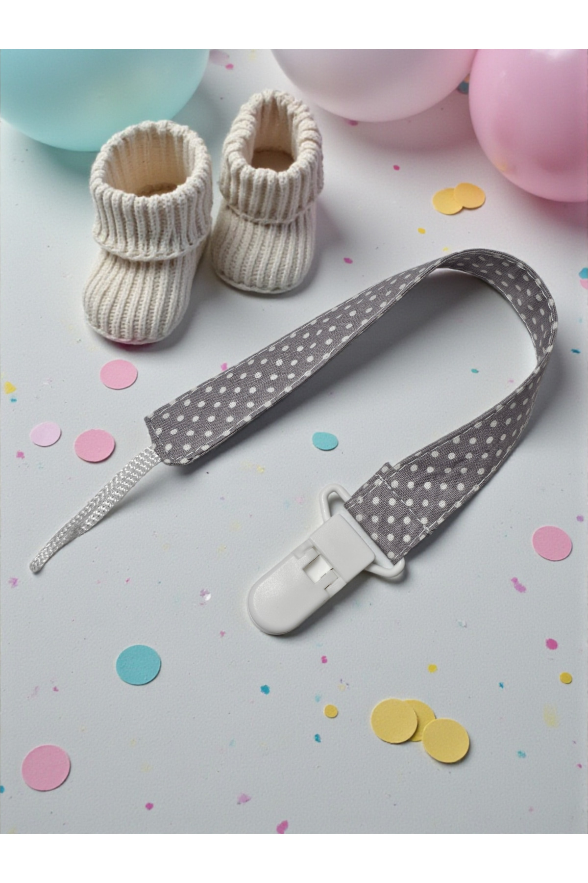 lucky baby Emzik Askısı 3 lü Set Plastik Klipsli Emzik Tutucu %100 Pamuklu Star Seri fotoğrafı 4 (önizleme)