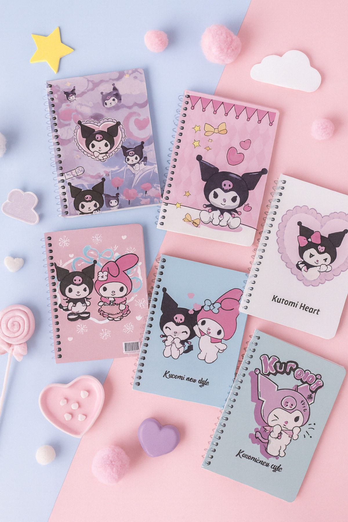 NaSaDAN Sevimli Kuromi Temalı A6 Spiralli Defter – 50 Yaprak Çizgili Not Defteri