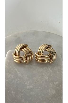 MeLunam Gold renk çoklu görünümlü sarmal model küpe