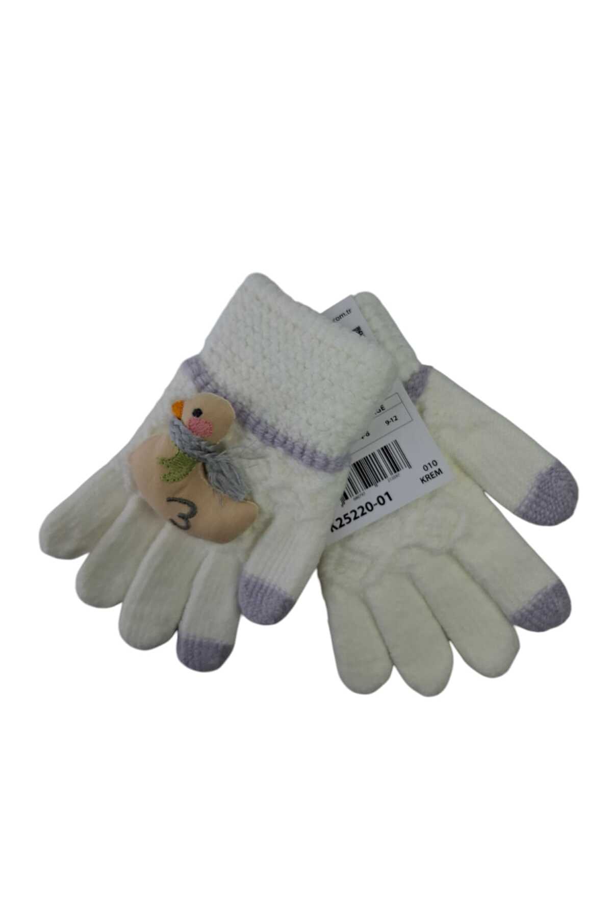 Kitti Spteks 3-6 Yaş Kız Çocuk Krem Renk Kaz Figürlü Ve Desenli Kışlık Örme Eldiven fotoğrafı 4 (önizleme)