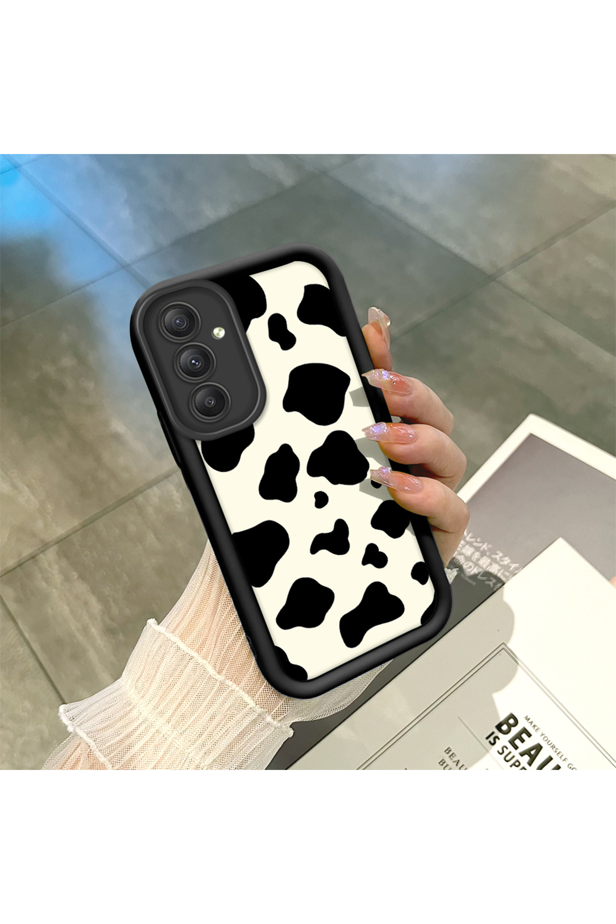 Samsung Galaxy A34 5G Compatible Silicone Material Shockproof Simple Black Color Phone Case