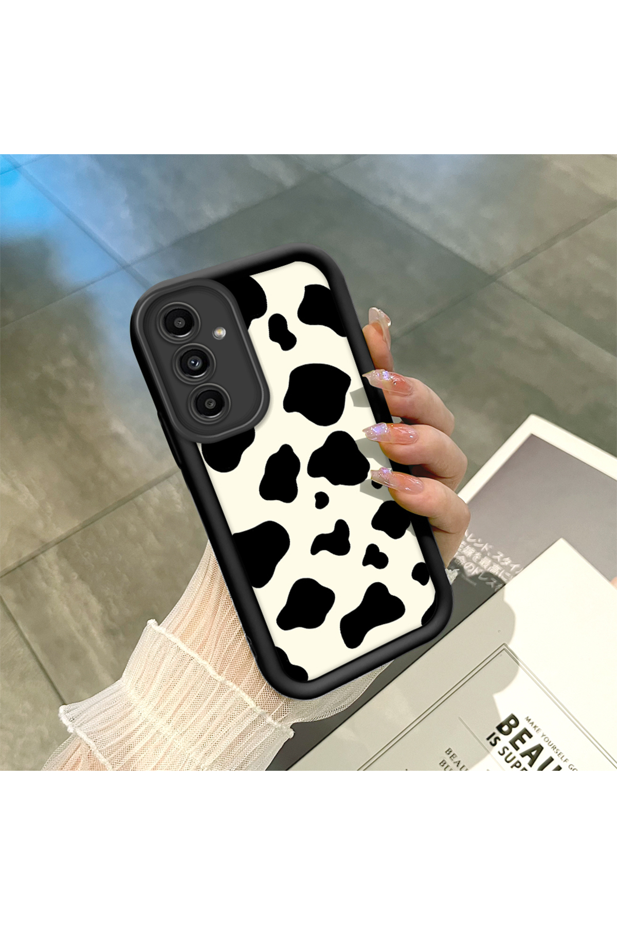 Samsung Galaxy A04S Compatible Silicone Material Shockproof Simple Black Color Phone Case