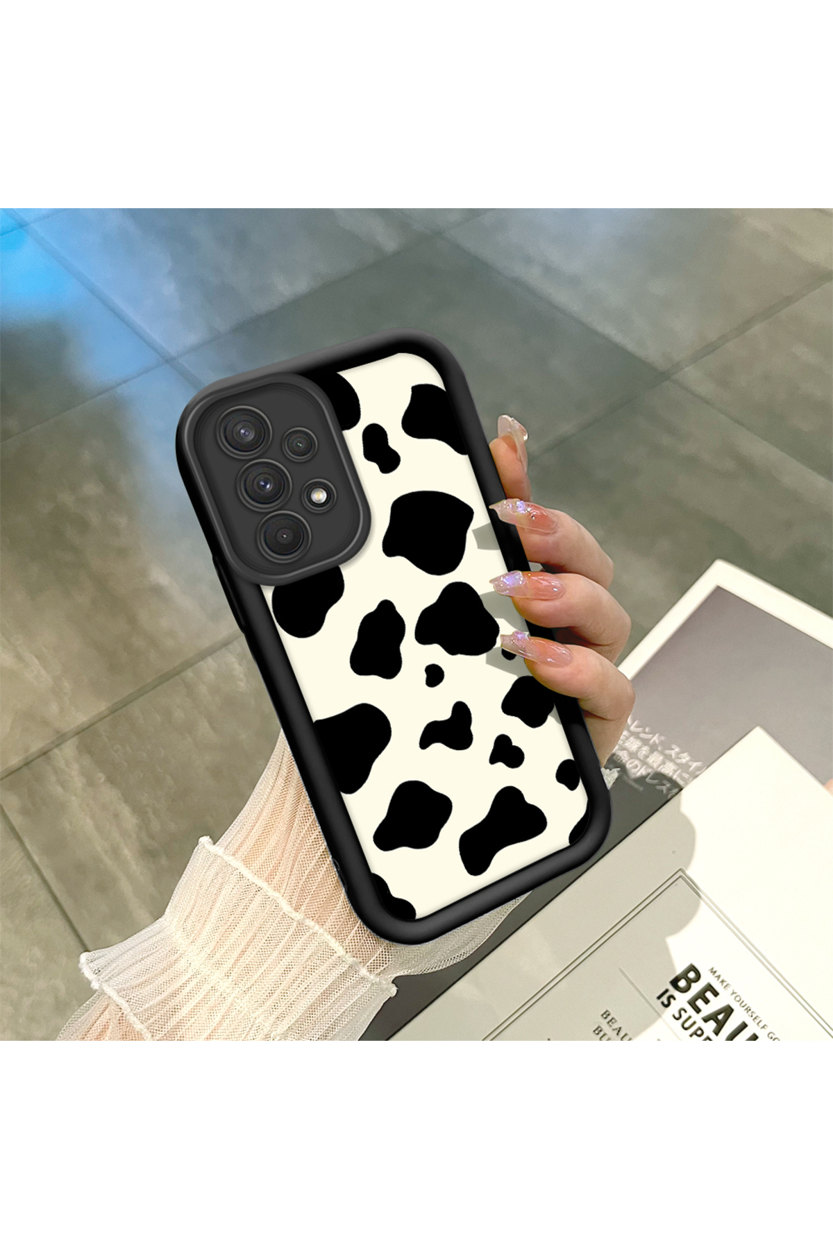 Samsung Galaxy A32 Compatible Silicone Material Shockproof Simple Black Color Phone Case