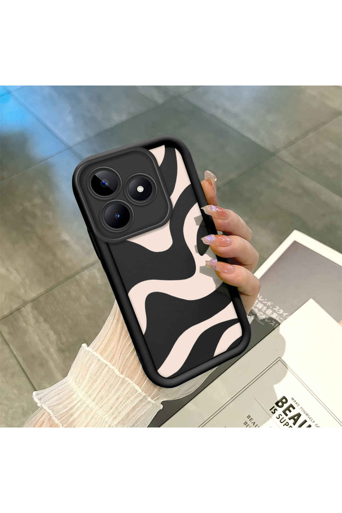 Realme C53 Compatible Lines Anti-fall Simplicity Soft Silicone Phone Case