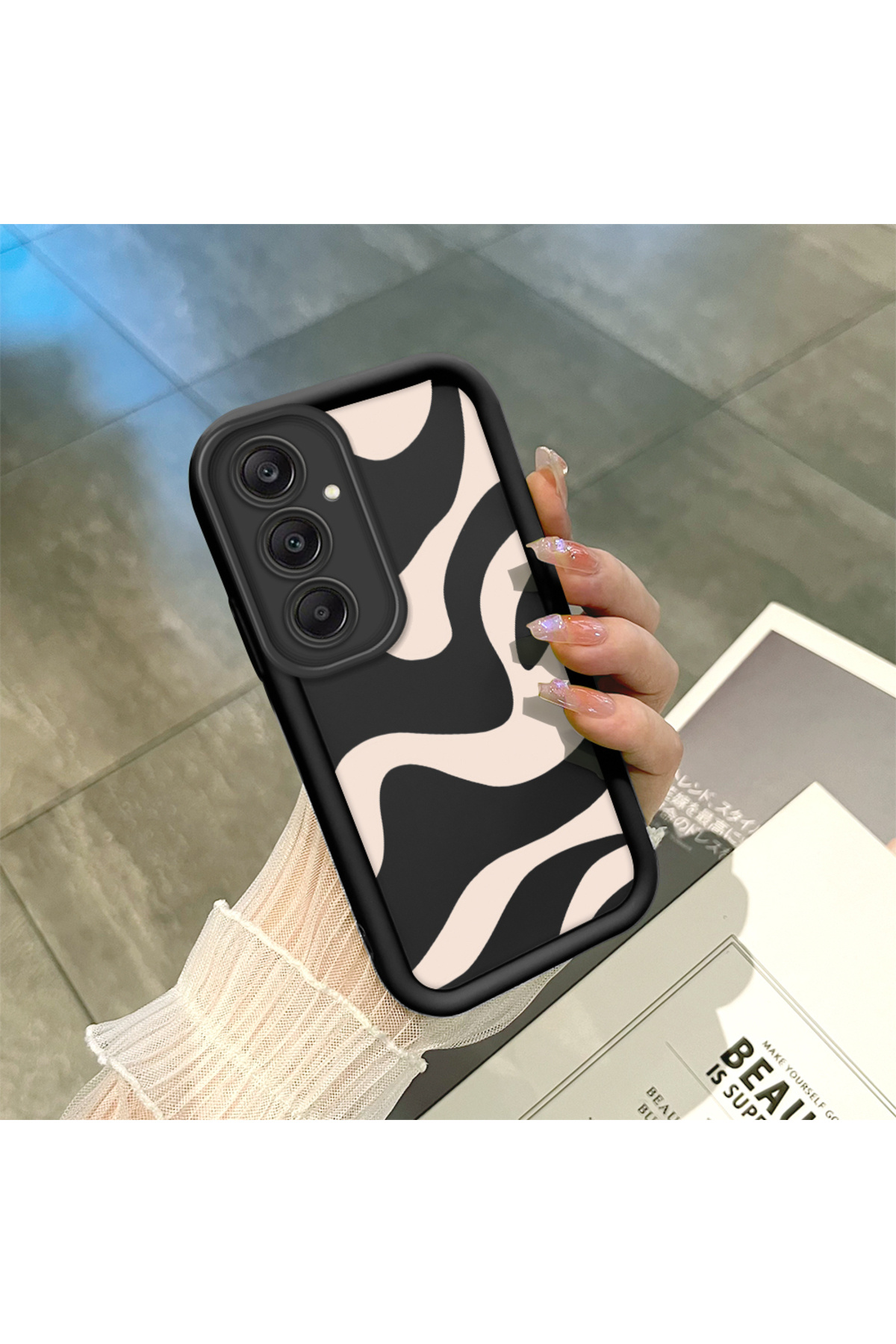 Samsung Galaxy A24 Compatible Lines Anti-fall Simplicity Soft Silicone Phone Case