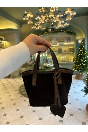 Merve Bayraktar acı kahve gerçek süet çanta