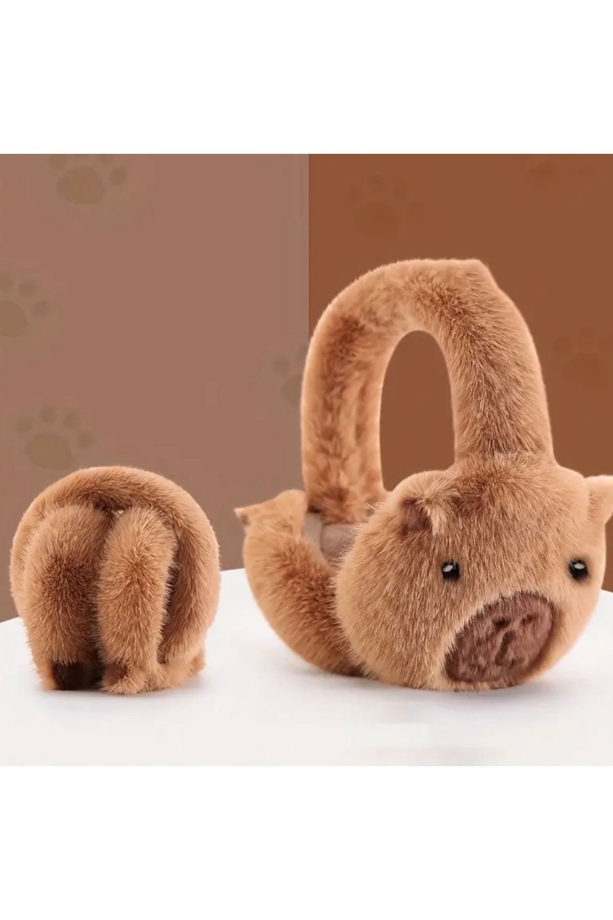 EFA Kapibara Kulak Koruyucu Peluş Kulaklık Kawaii Sevimli Capybara görsel 4
