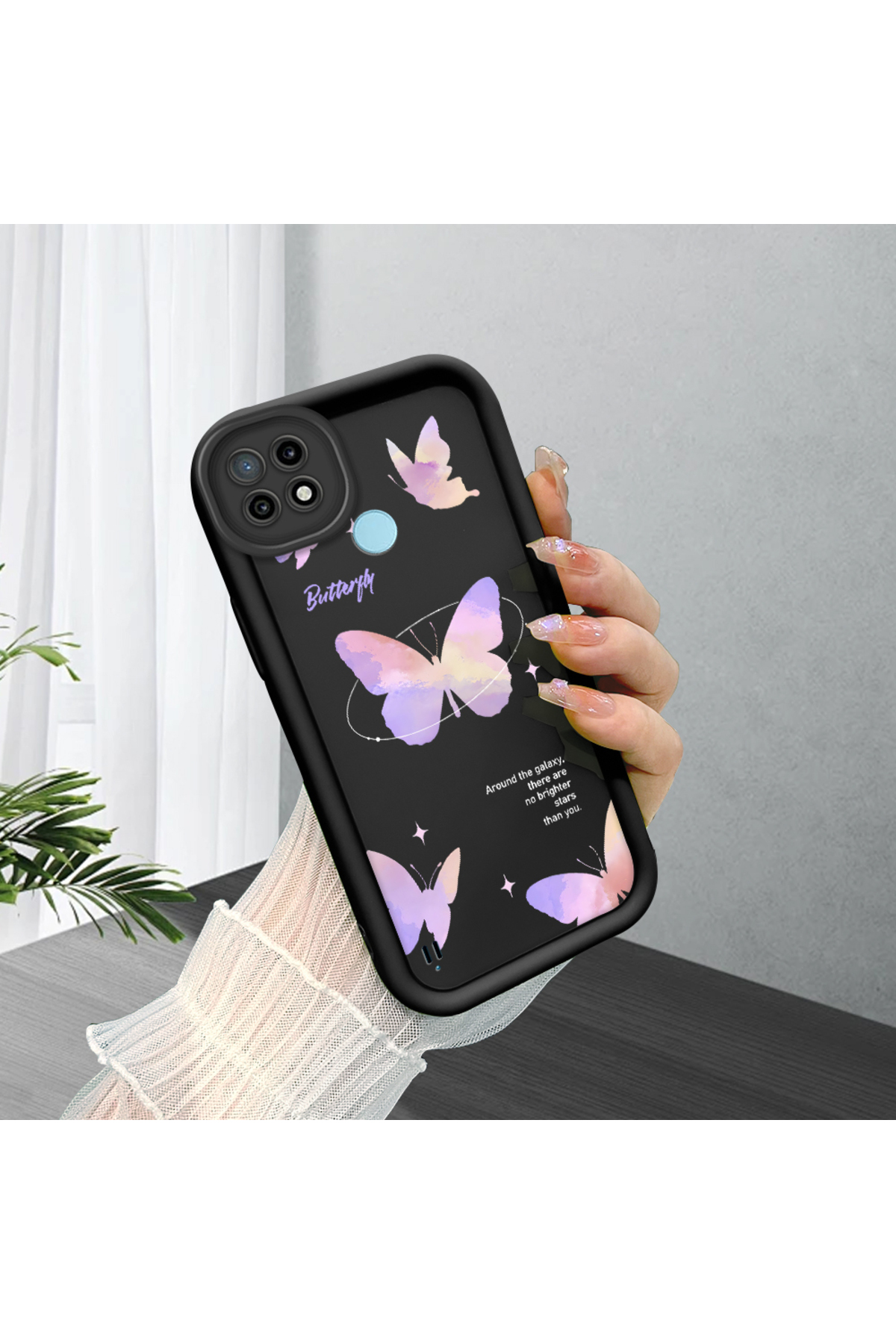 Realme C21 Compatible Butterfly Anti-fall Simplicity Soft Silicone Phone Case