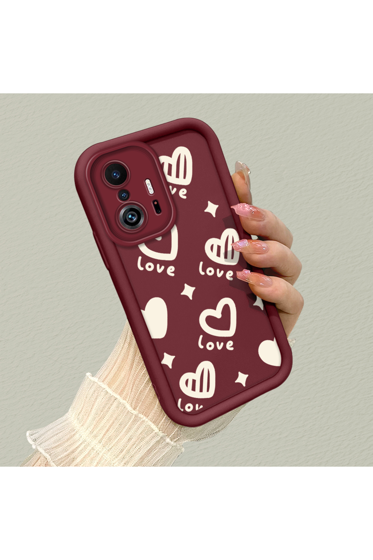 Simple Burgundy Silicone Phone Case Compatible with Xiaomi Mi 11T Pro/Mi 11T Shockproof