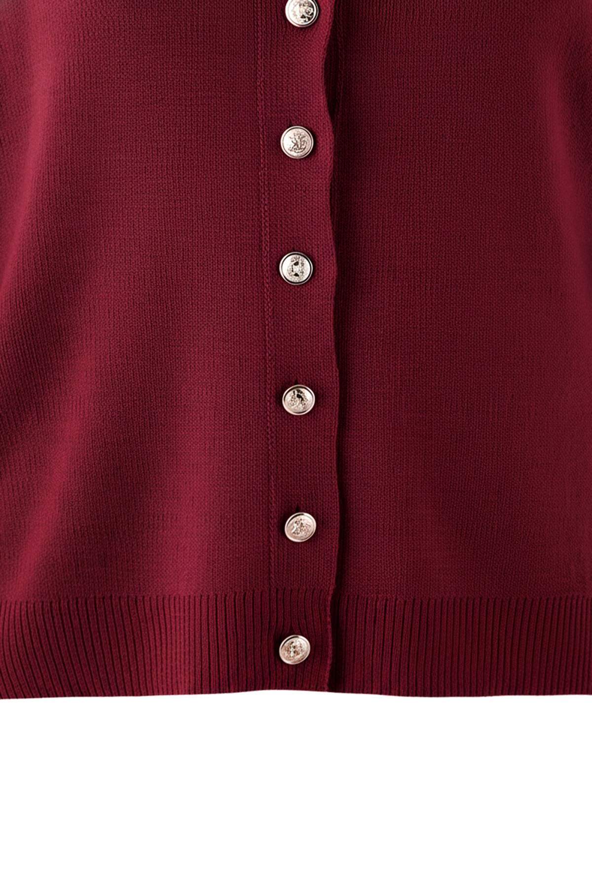 Trendyolmilla  Bordo Basic Hırka-Bluz 2'li Takım Triko Hırka TBBAW26AV00046 - Görsel 4