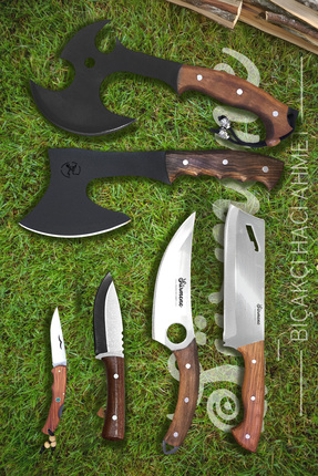 Sürmene Bıçakçı Hacı Ahmet 6 Parça Kamp Bıçağı Viking Almazan Sunum Avcı Takı...