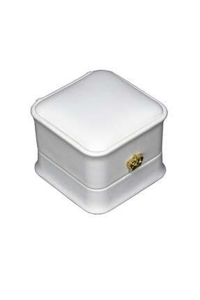 Metro Kuyumculuk Malzemeleri Deri Yüzük Kutusu Beyaz