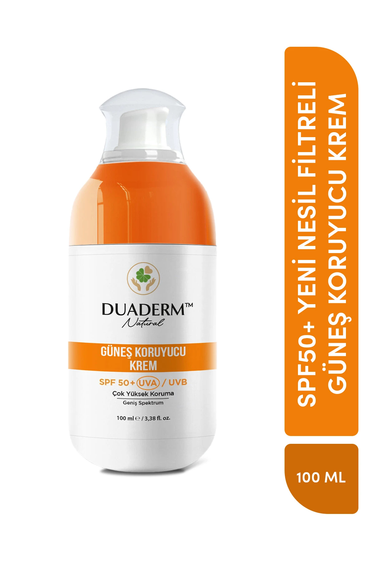 Duaderm Yeni Nesil Filtreli C Vitaminli Yüz ve Vücut Güneş Kremi SPF50+ (VİTAMİN C UVA/UVB) 100 ml