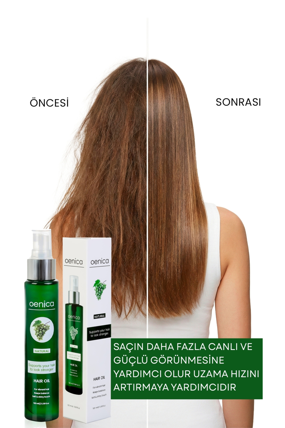 Canlandırıcı ve Güçlendirici Saç Bakım Yağı 100ML — oenica01 — تصویر 3 از 6