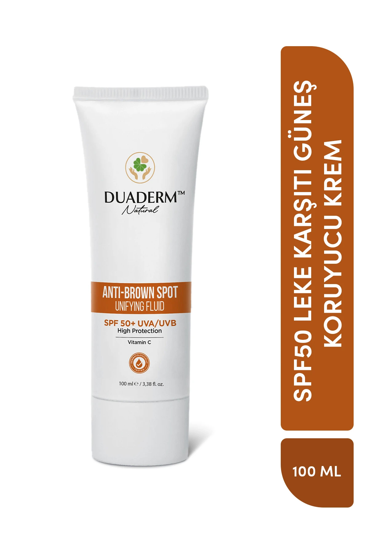 Duaderm Leke Karşıtı Yüksek Koruma Anti-Brown Vücut Güneş Kremi SPF 50+ (Vitamin C + UVA UVB)100ml — DUA39049