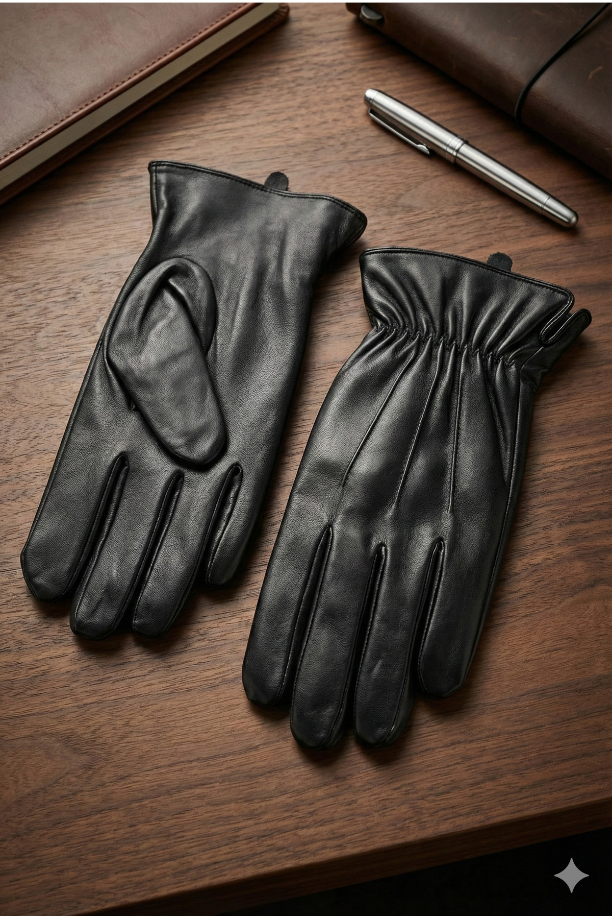 Hat Town Erkek Deri Eldiven Dokunmatik Ekran Uyumlu
