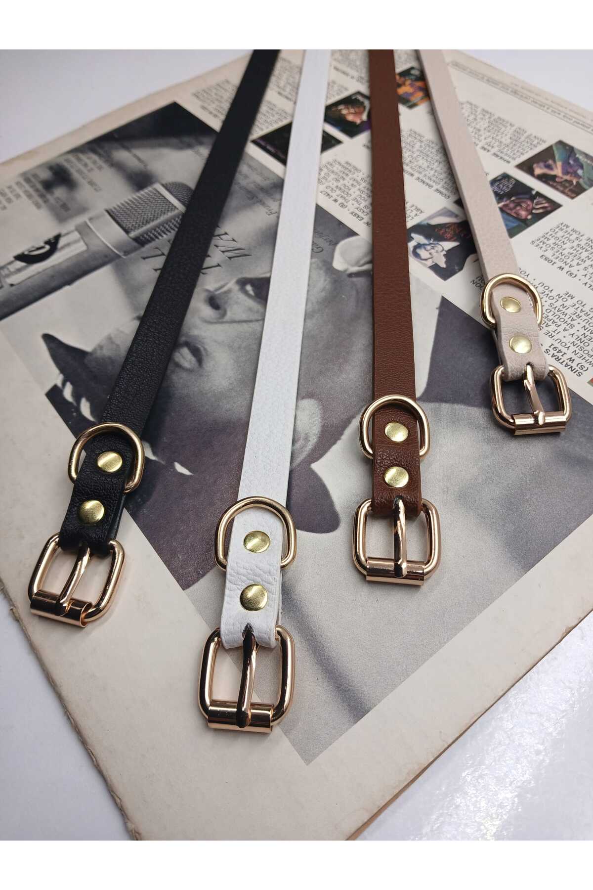 Genel Markalar  Kadın Basic 4'lü 1,5cm Set kadın pantolon kemeri, elbise kemeri, ceket kemeri - Görsel 2