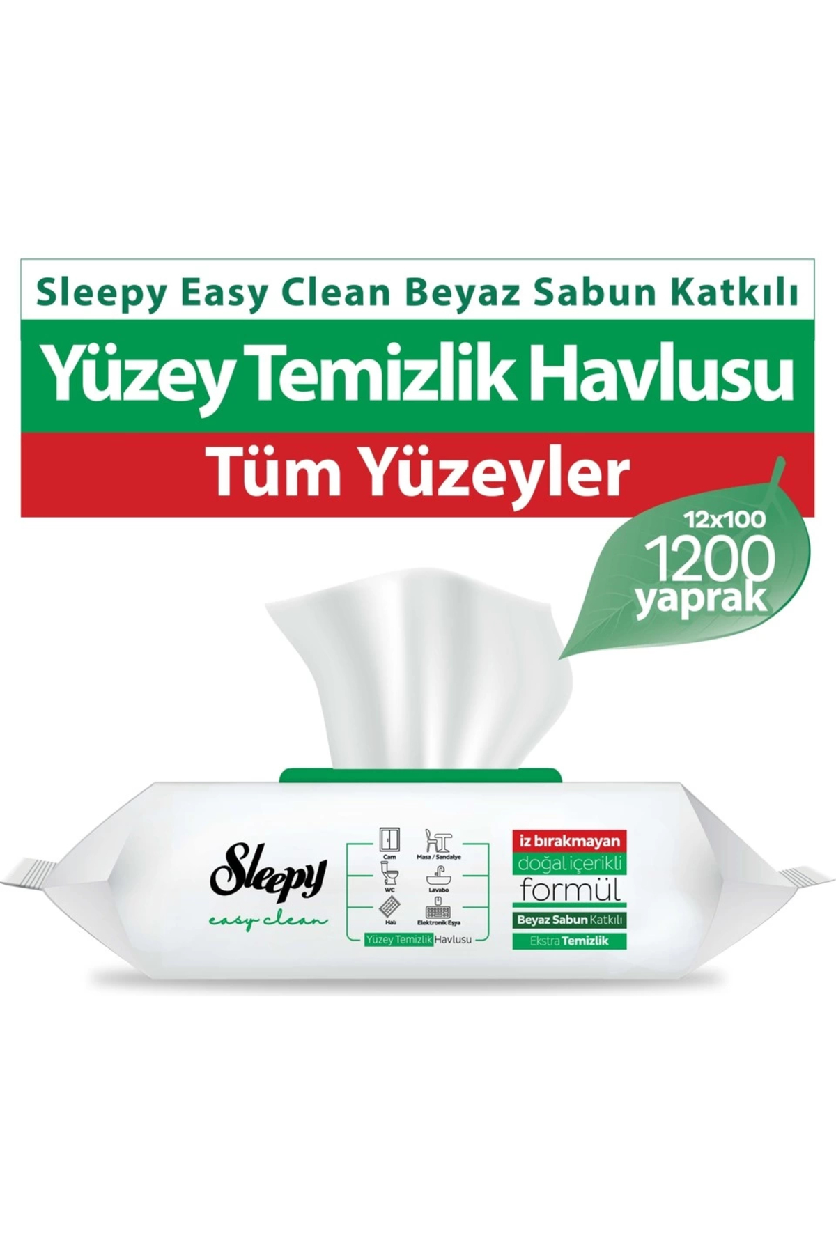 Sleepy Easy Clean Yüzey Tem. Havlusu 100 x12 Adet