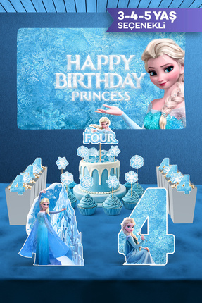 Hey Parti Frozen Elsa Doğum Günü Parti Seti (3 Yaş, 4 Yaş, 5 Yaş Doğum Günü K...