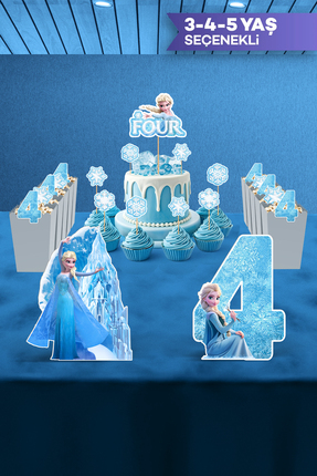 Hey Parti Frozen Elsa Doğum Günü Parti Seti (3 Yaş, 4 Yaş, 5 Yaş Doğum Günü K...