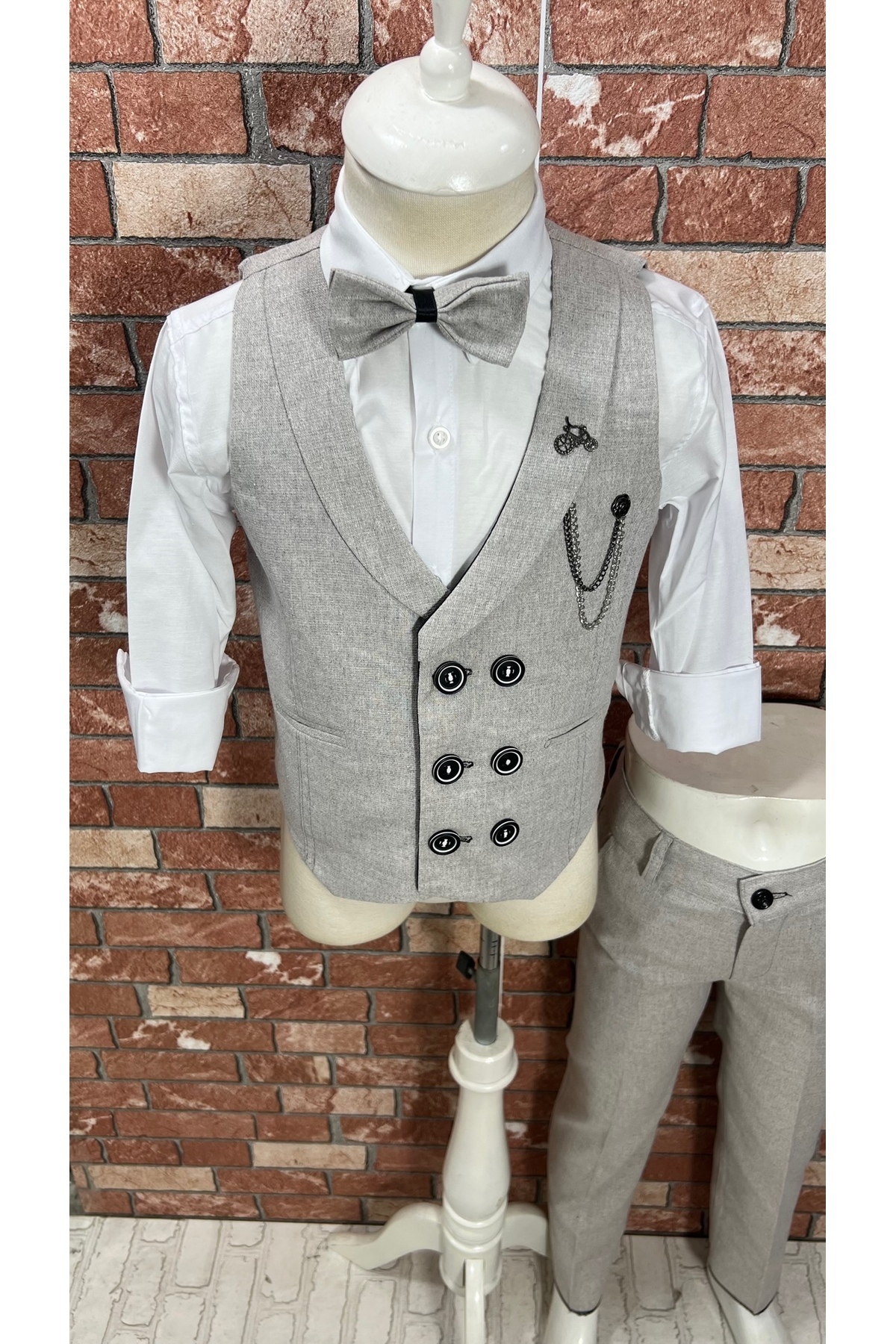 HAYTA Yelek Takım Gömlekli Papyonlu Set 5yaş-14yaş Venedik fotoğrafı 5 (önizleme)