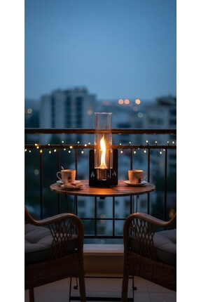 Demir Şömine Bioetanol Şömine Masaüstü 40cm Dumansız Kokusuz Pratik Şömine