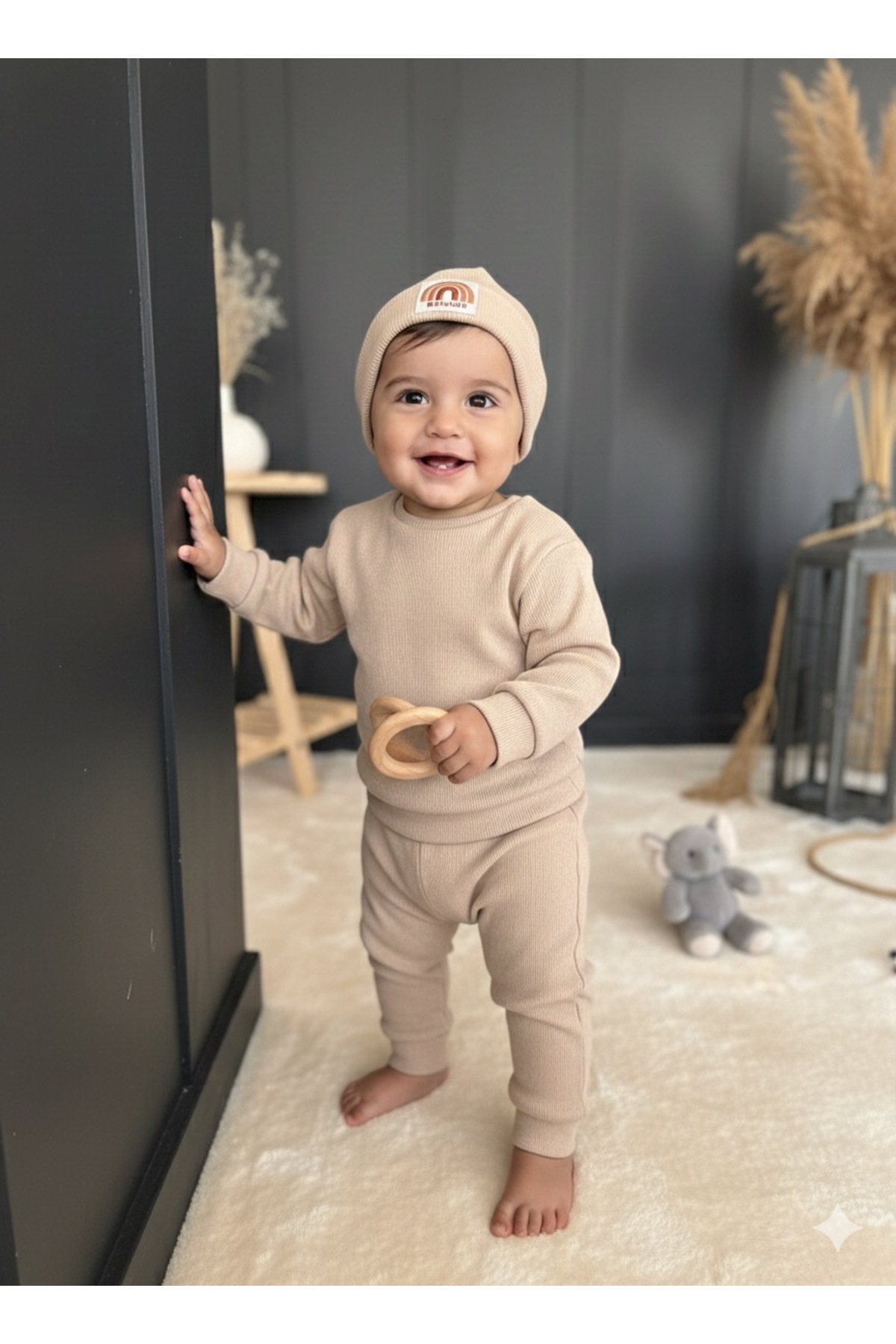 BAHNUR BEJ BEBEK ÇOCUK BERELi ALT ÜST UNiSEX TAKIM SET Kreş Eşofman TAKIM ESNEK fotoğrafı 2 (önizleme)