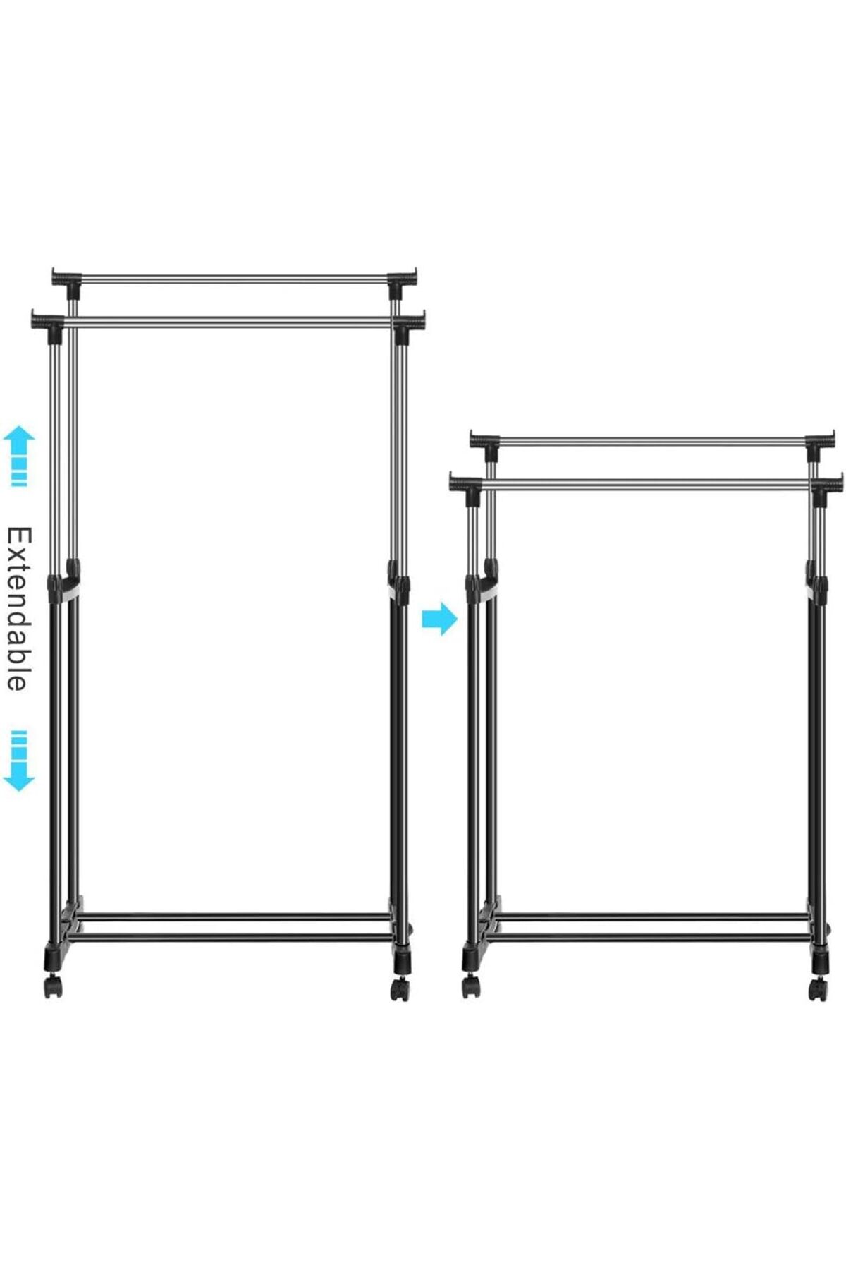 ستاند ملابس للمنزل مع رف تخزين للأحذية وعلاقة جانبية لتعليق الملابس,شماعة,دبل بول