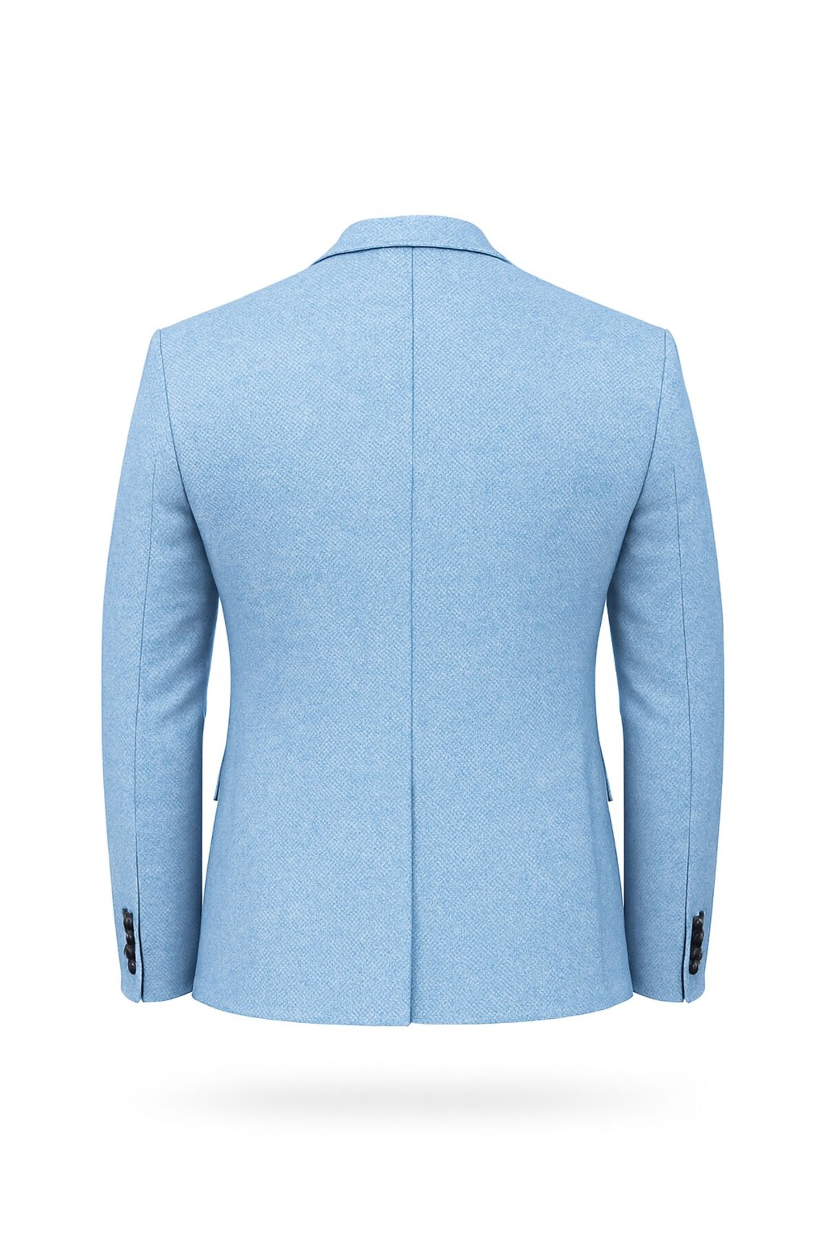 Plus Scorpion  Erkek Karyağdı Desenli Slim Fit Blazer Ceket – Mavi & Gri – Şık Günlük ve Ofis Kombin - Görsel 4