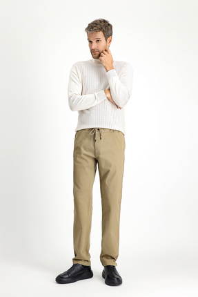 Kiğılı Slim Fit Dar Kesim Likralı Beli Lastikli İpli Jogger Pantolon