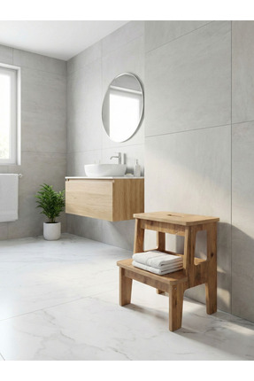 Wooden Factory 2 Basamaklı Ikae Ahşap Tabure Çocuk Banyo Wc Lavabo Merdiven Y...
