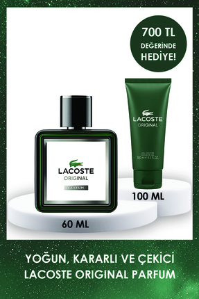 Lacoste Original Parfum 60 ml Erkek Parfümü + 100 ml Original Duş Jeli Hediye...