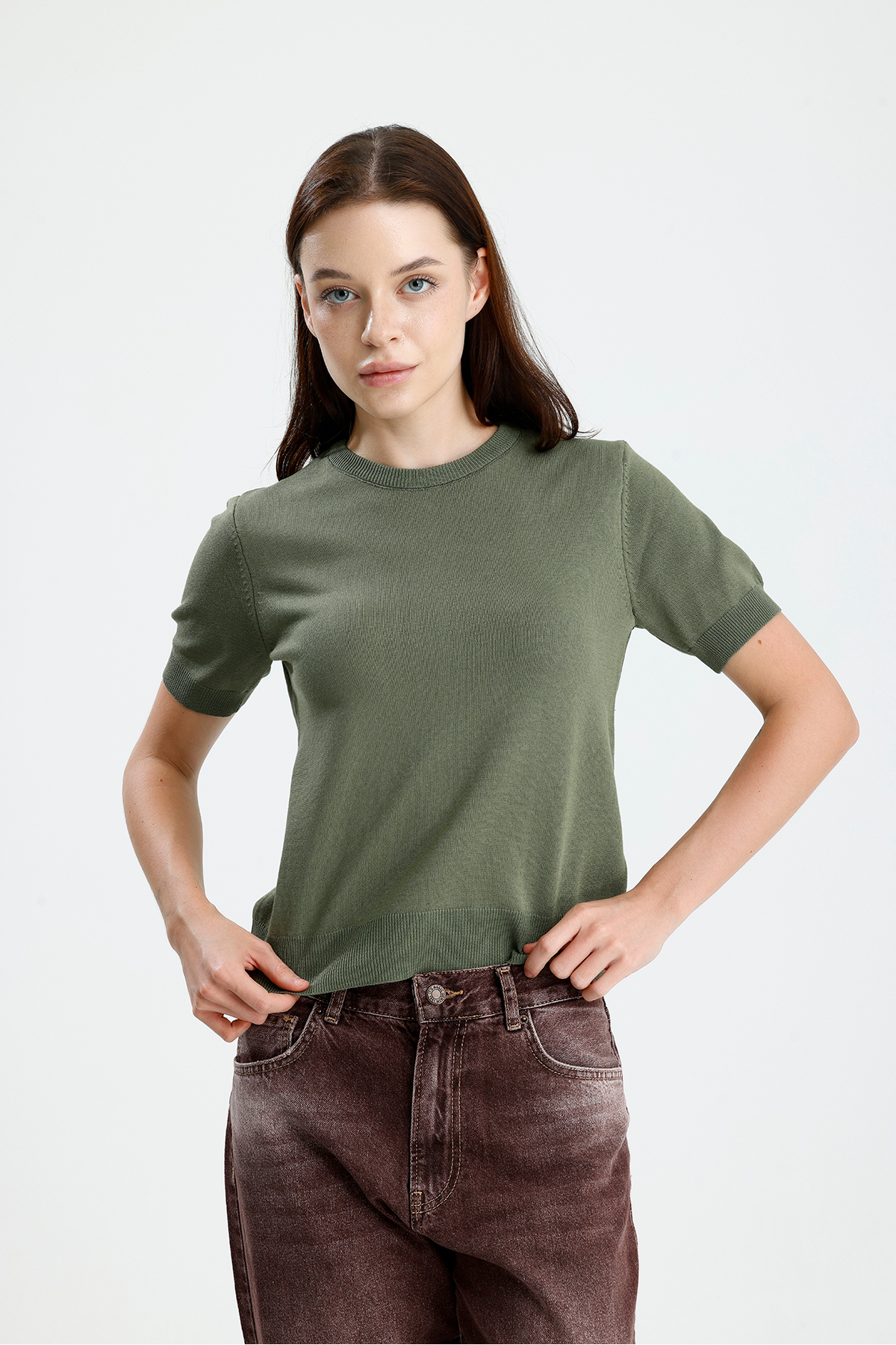 figo  Kısa Kol Kadın Triko - Görsel 2