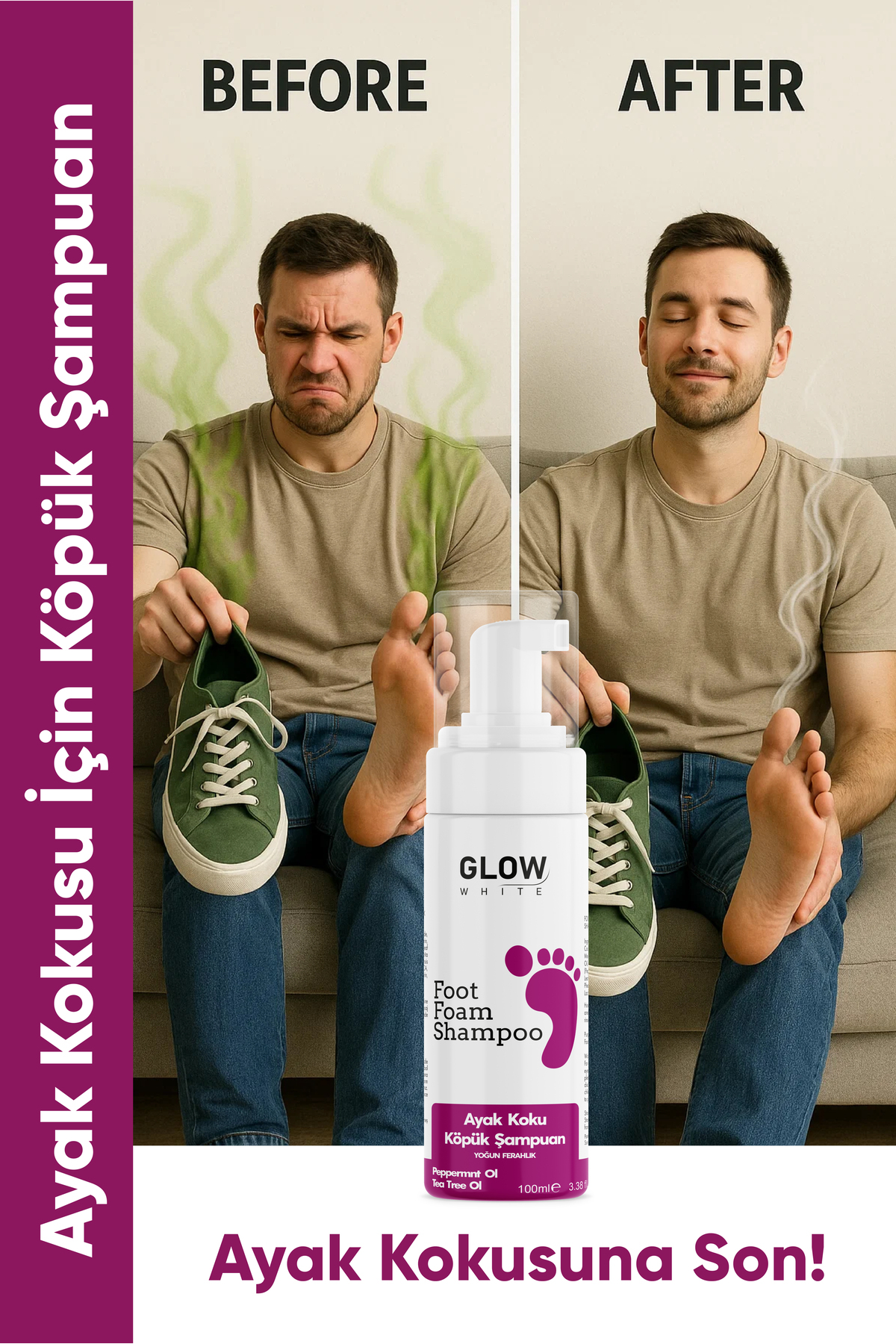 Ayak Koku Giderici Köpük Şampuan – Doğal Çay Ağacı ve Nane Yağı Özlü (100 ml) — G-AYAKSAMPUAN-1 — تصویر 5 از 6