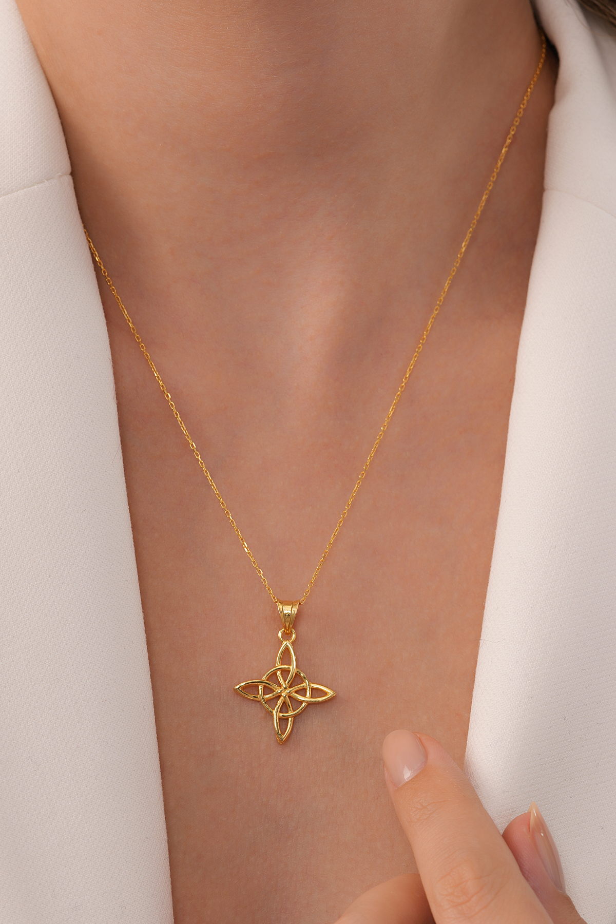アクセサリー Alicia-shiva AİCHA JEWELLERY 925 Ayar Gümüş Üzeri Altın Kaplama Witch's Knot El