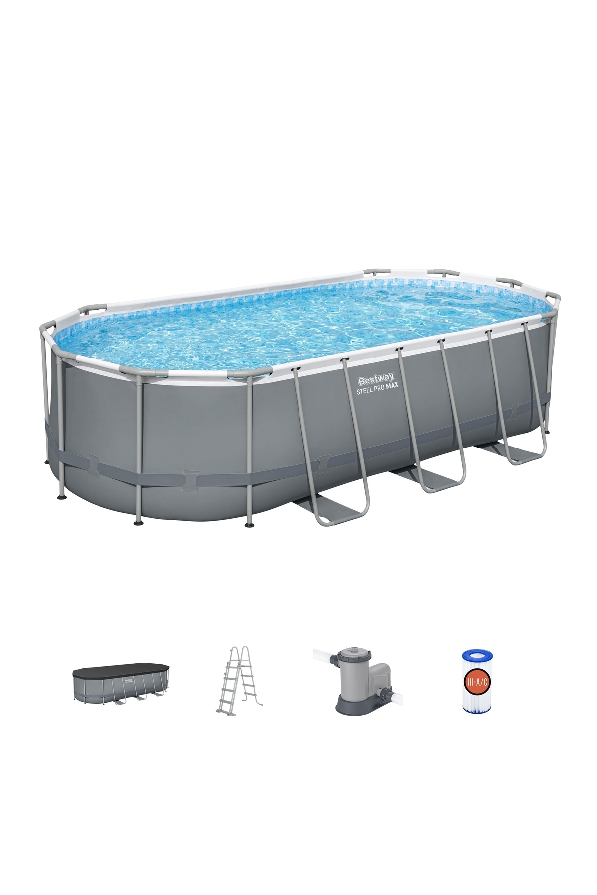 BESTWAY ® 56710 Power Steel™ Prefabrik Yer Üstü Havuz Seti 5,49 m x 2,74 m x 1,22 m