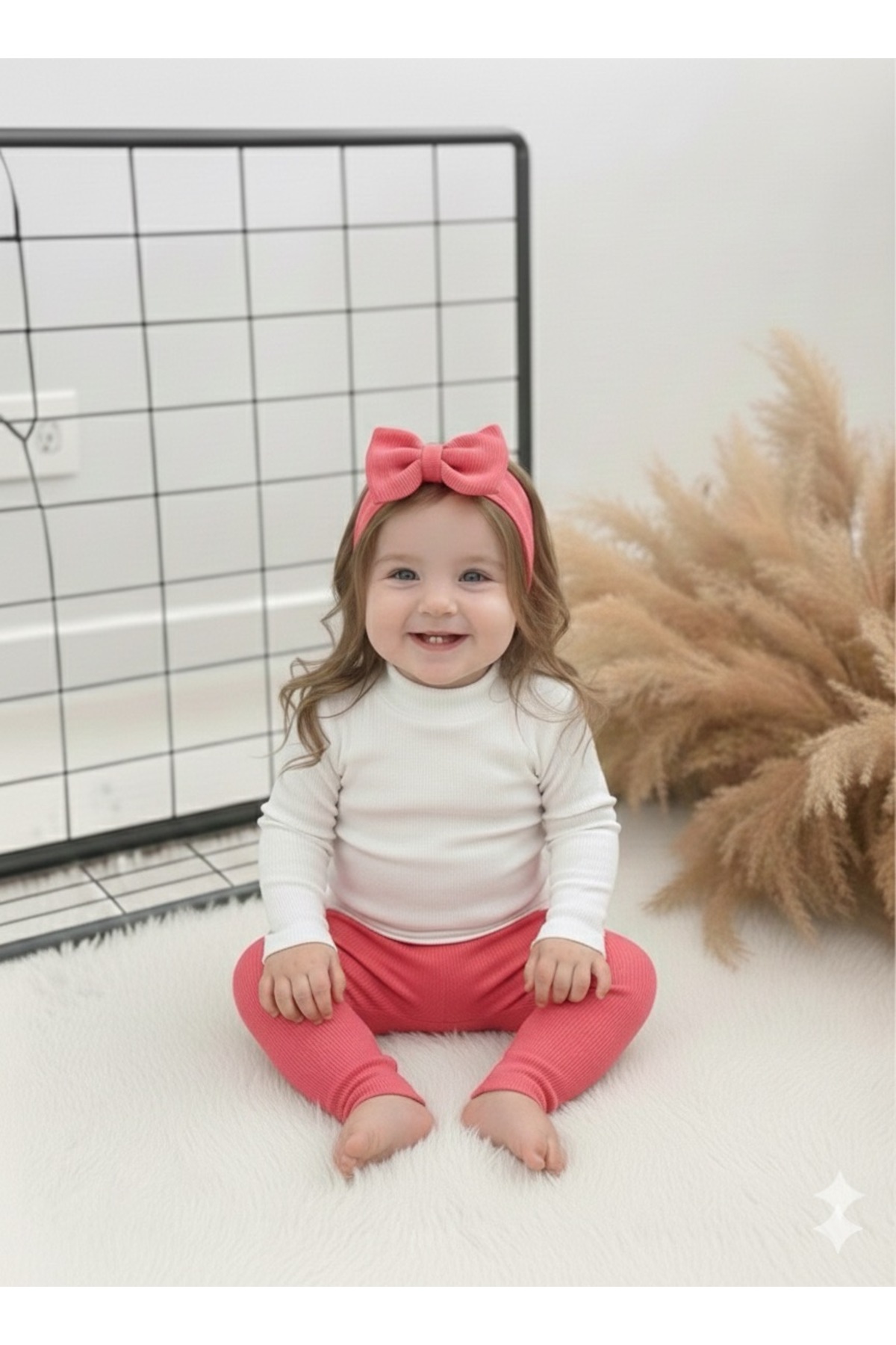 BAHNUR PEMBELi BEBEK TAYT BLUZ BANDANA TAKIMI SETi fotoğrafı 2 (önizleme)