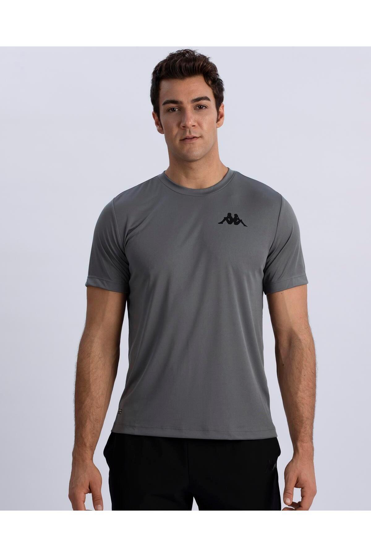 Kappa Kombat Crew Neck Tee Erkek Antra Gri Regular Tişört