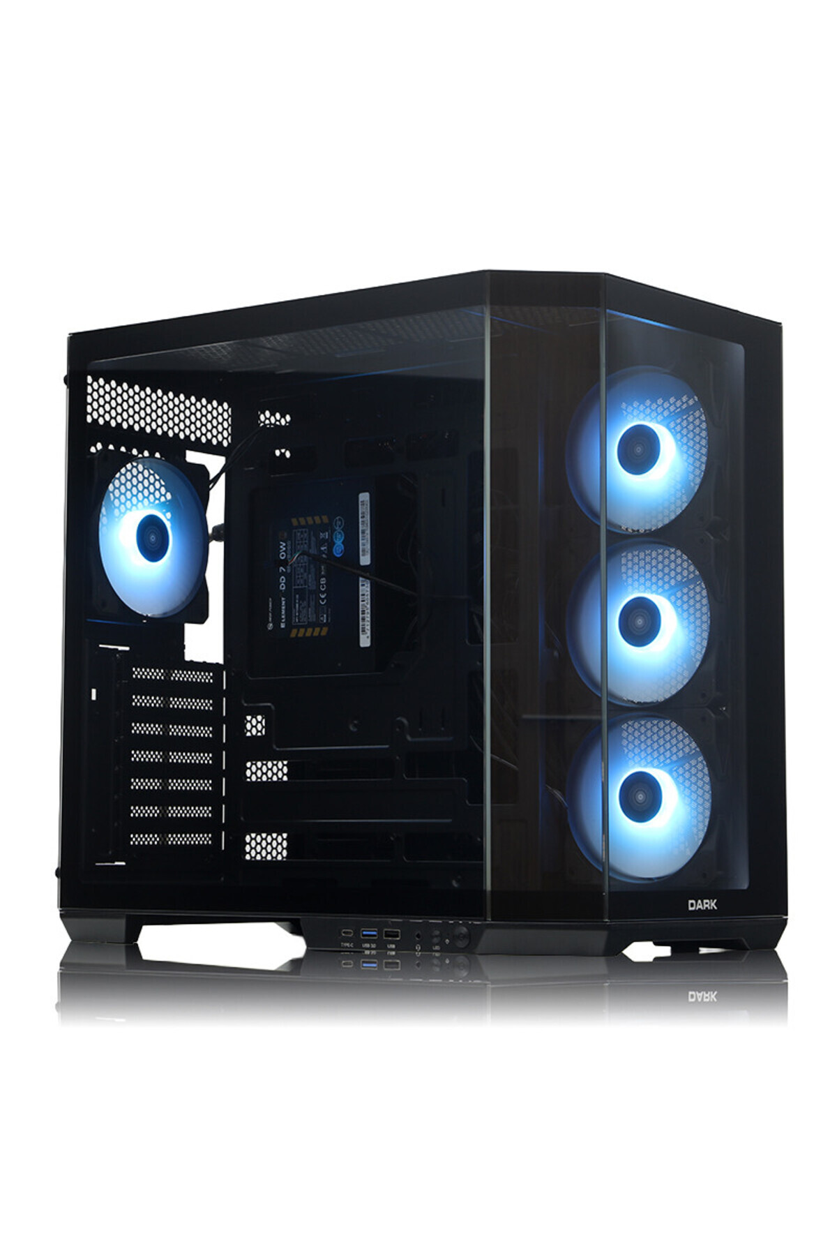 Dark GUARDIAN PRO 4x12cm ARGB Led Fanlı USB3.0 ATX Panoramik Akvaryum Oyuncu Kasası (Yeni)